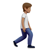 person walking facing right: medium skin tone