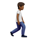 person walking facing right: medium-dark skin tone