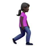 woman walking facing right: dark skin tone