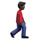 man walking facing right: dark skin tone