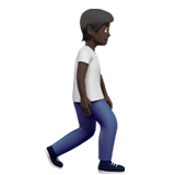 person walking facing right: dark skin tone