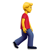 man walking facing right