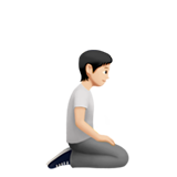 person kneeling facing right: light skin tone
