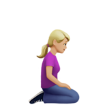 woman kneeling facing right: medium-light skin tone