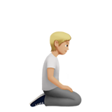 person kneeling facing right: medium-light skin tone