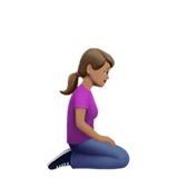 woman kneeling facing right: medium skin tone