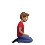 man kneeling facing right: medium skin tone