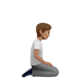 person kneeling facing right: medium skin tone