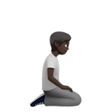 person kneeling facing right: dark skin tone