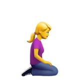 woman kneeling facing right