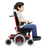 person in motorized wheelchair facing right: light skin tone