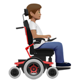 person in motorized wheelchair facing right: medium skin tone