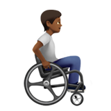 person in manual wheelchair facing right: medium-dark skin tone