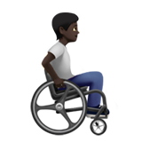 person in manual wheelchair facing right: dark skin tone