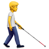 person with white cane facing right