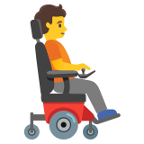 Person in motorized wheelchair facing right - Noto Color Emoji