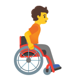 Person in manual wheelchair facing right - Noto Color Emoji