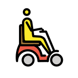 Person in motorized wheelchair facing right - OpenMoji