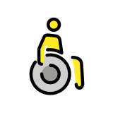 Person in manual wheelchair facing right - OpenMoji