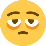 Face with bags under eyes - Twitter / X