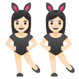 women with bunny ears: light skin tone