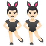 men with bunny ears: light skin tone