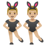 men with bunny ears: medium-light skin tone