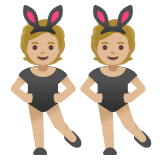 people with bunny ears: medium-light skin tone
