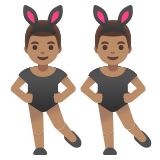 men with bunny ears: medium skin tone