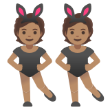 people with bunny ears: medium skin tone