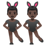 men with bunny ears: dark skin tone