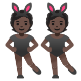 people with bunny ears: dark skin tone
