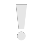 White exclamation mark ornament