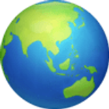 Globe showing Asia-Australia - Facebook