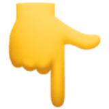 Backhand index pointing down - Facebook