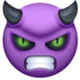 Angry face with horns - Facebook
