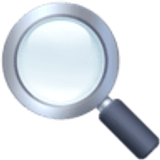 Magnifying glass tilted left - Facebook