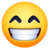 Beaming face with smiling eyes - Facebook