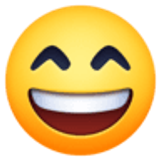 Grinning face with smiling eyes - Facebook