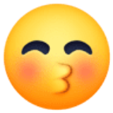 Kissing face with closed eyes - Facebook