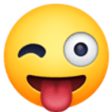 Winking face with tongue - Facebook