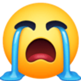 Loudly crying face - Facebook