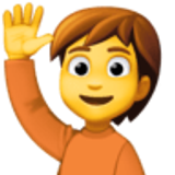 Person raising hand - Facebook