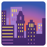 Cityscape at dusk - Noto Color Emoji