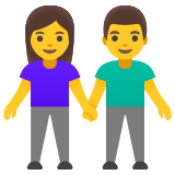 Woman and man holding hands - Noto Color Emoji