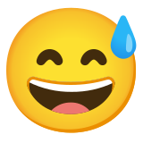 Grinning face with sweat - Noto Color Emoji