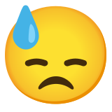 Downcast face with sweat - Noto Color Emoji