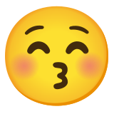 Kissing face with closed eyes - Noto Color Emoji