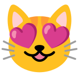 Smiling cat with heart-eyes - Noto Color Emoji
