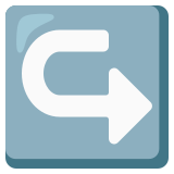 Left arrow curving right - Noto Color Emoji